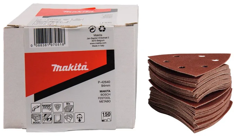 A150 94mm Delta schuurvel 3-K Red velcro (50 stuks) - P-42640 de Makita – image du produit