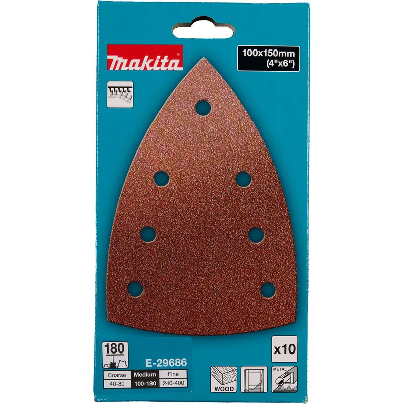 A180 100x150 Delta schuurvel (10 stuks) - E-29686 de Makita – image du produit