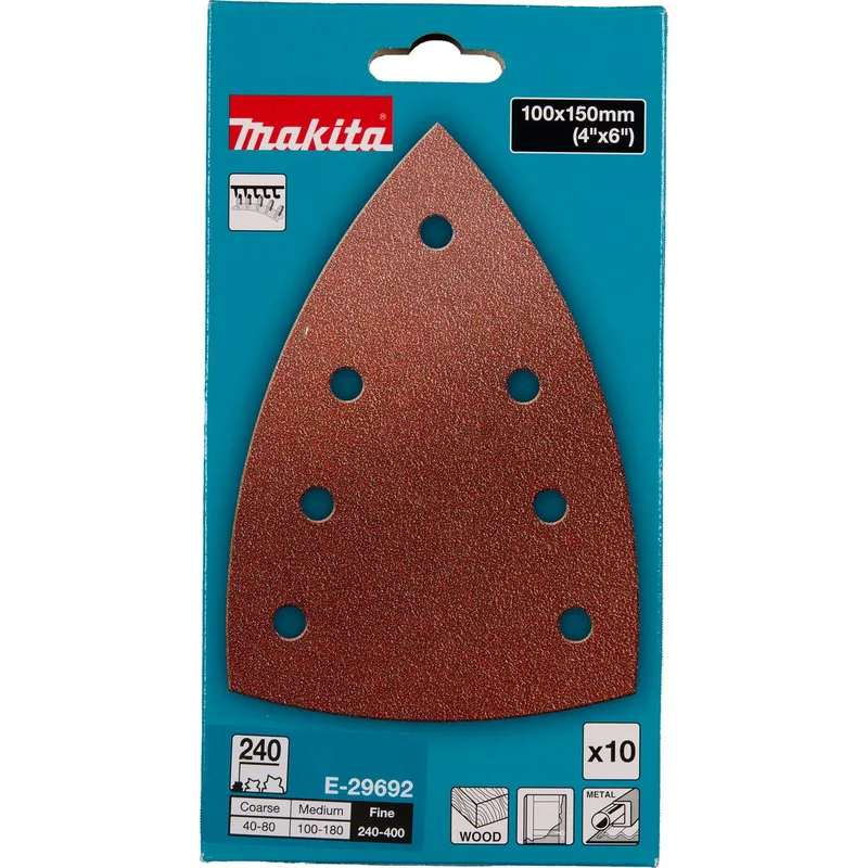 A240 100x150 Delta schuurvel (10 stuks) - E-29692 van Makita – productafbeelding