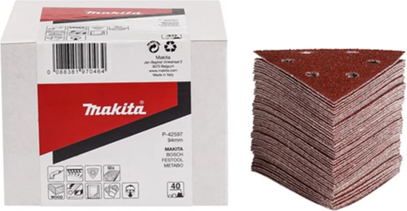 A240 94mm Delta schuurvel 3-K Red velcro (50 stuks) - P-42662 fra Makita – produktbillede