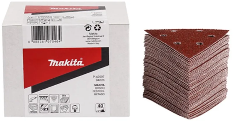 A40 94mm Delta schuurvel 3-K Red velcro (50 stuks) - P-42597 von Makita – Produktbild