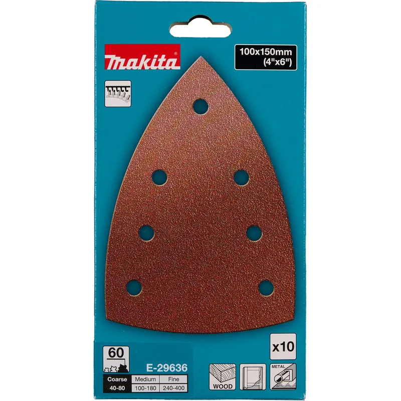 A60 100x150 Delta schuurvel (10 stuks) - E-29636 by Makita – product image