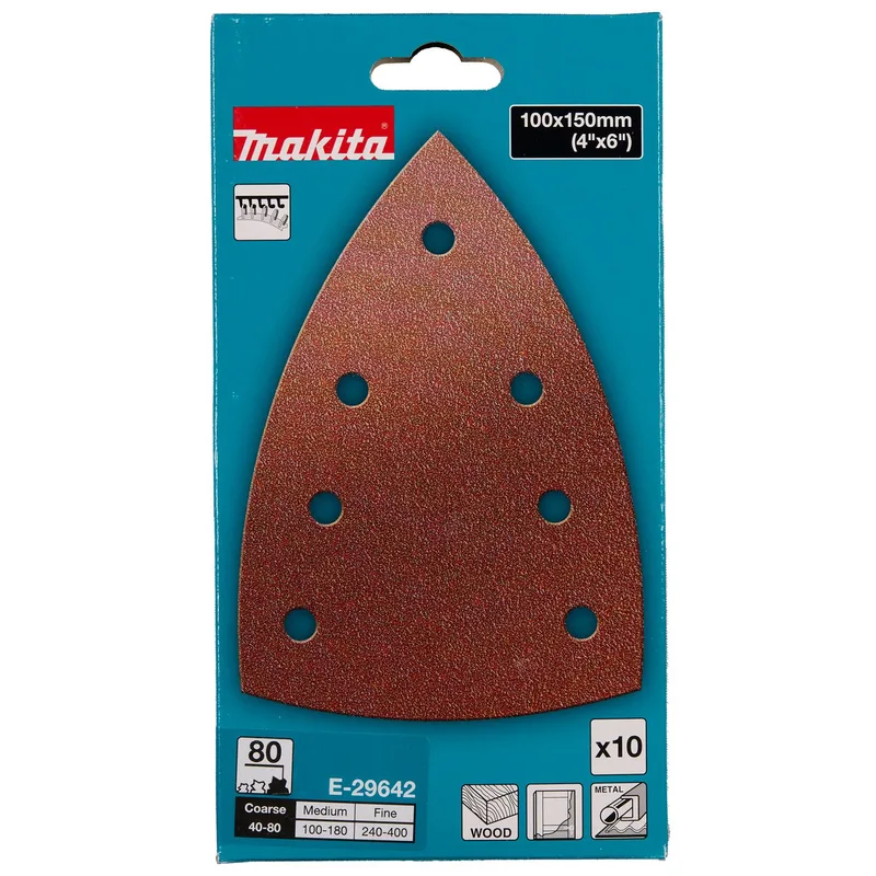 A80 100x150 Delta schuurvel (10 stuks) - E-29642 de Makita – image du produit