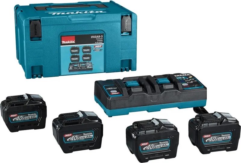 Accu Starterset XGT DC40RB 4xBL4080F - 1910A8-3 de Makita – image du produit