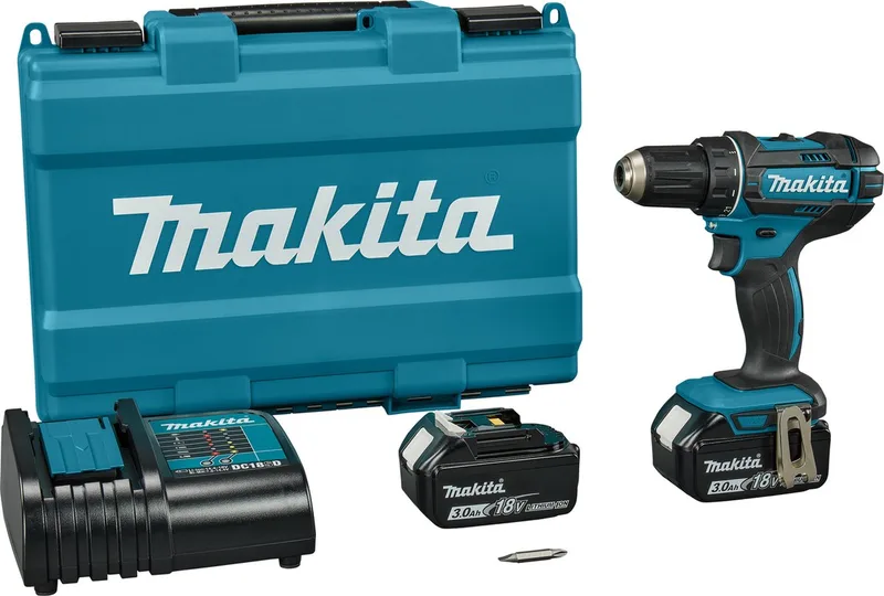 Accuboormachine DDF482SFE + 2 Accu's 3.0Ah en Snellader de Makita – image du produit