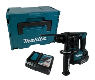 Akku-Bohrhammer DHR171, mit Akku 5 Ah und Ladegerät im Makpac Gr. 3 fra Makita, Blå – produktbillede 1 af 4