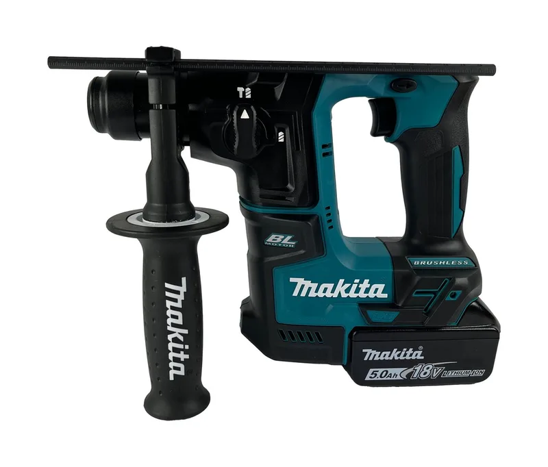 Akku-Bohrhammer DHR171, mit Akku 5 Ah und Ladegerät im Makpac Gr. 3 fra Makita, Blå – produktbillede 2 af 4
