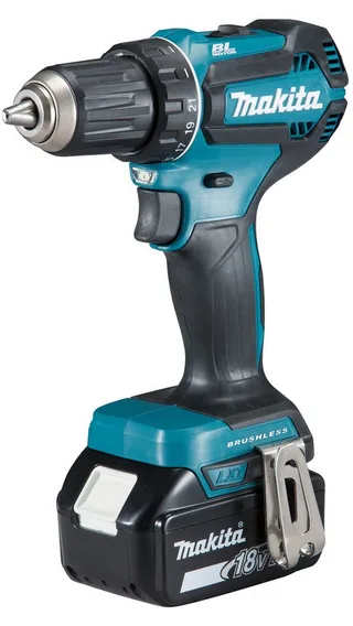 Akku-Bohrschrauber DDF485RFJ, inkl. 2 Akkus 18V/3Ah, Ladegerät und Koffer de Makita, Bleu – image du produit 3 sur 4