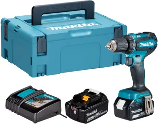 Akku-Bohrschrauber DDF485RFJ, inkl. 2 Akkus 18V/3Ah, Ladegerät und Koffer de Makita, Bleu – image du produit 1 sur 4