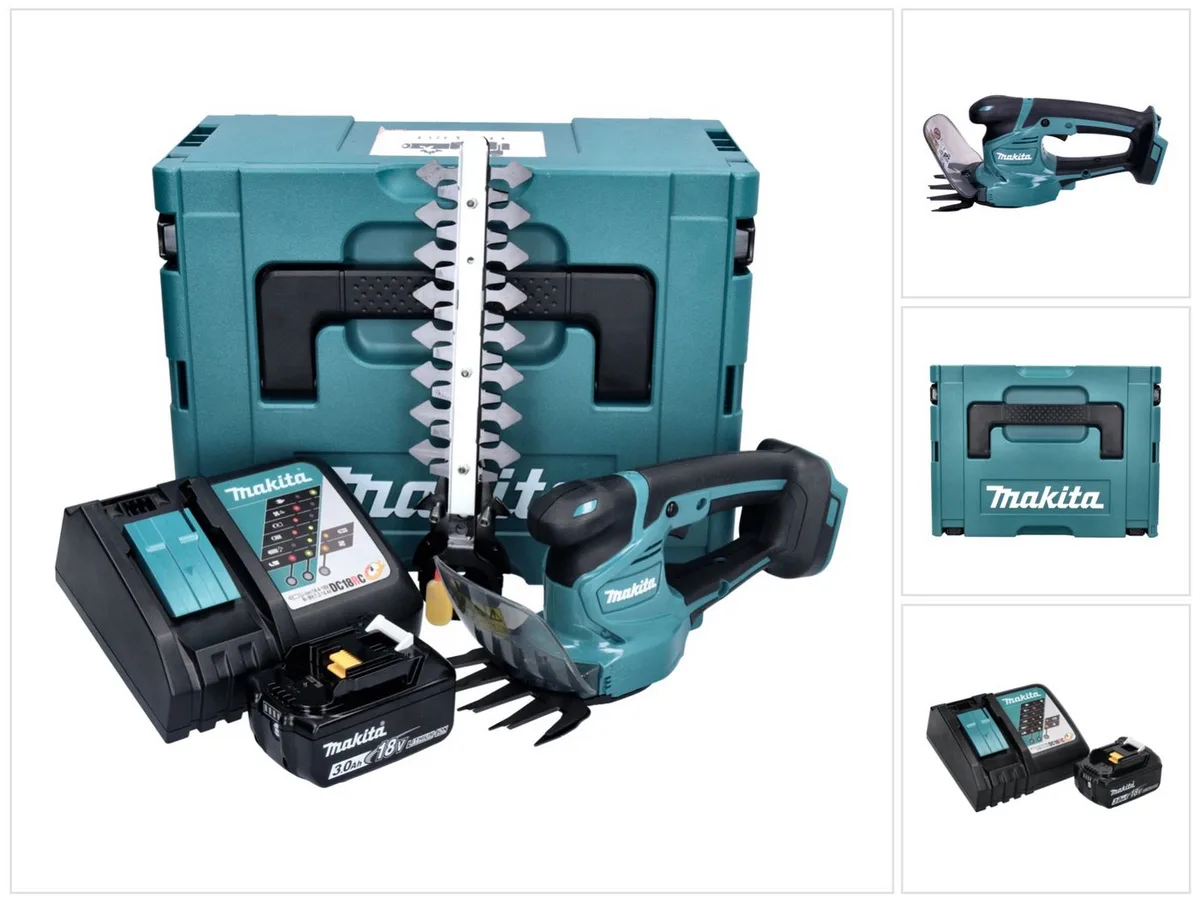 Akku-Grasschere DUM 111 RF1XJ Strauchschere 18 V + 1x Akku 3,0 Ah + Ladegerät + Makpac van Makita – productafbeelding