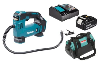 Akku-Handkompressor DMP180, max. 8,3 bar, inkl. 3 Ah Akku und Ladegerät DC18RC in Aufbewahrungstasche de Makita – image du produit 1 sur 5