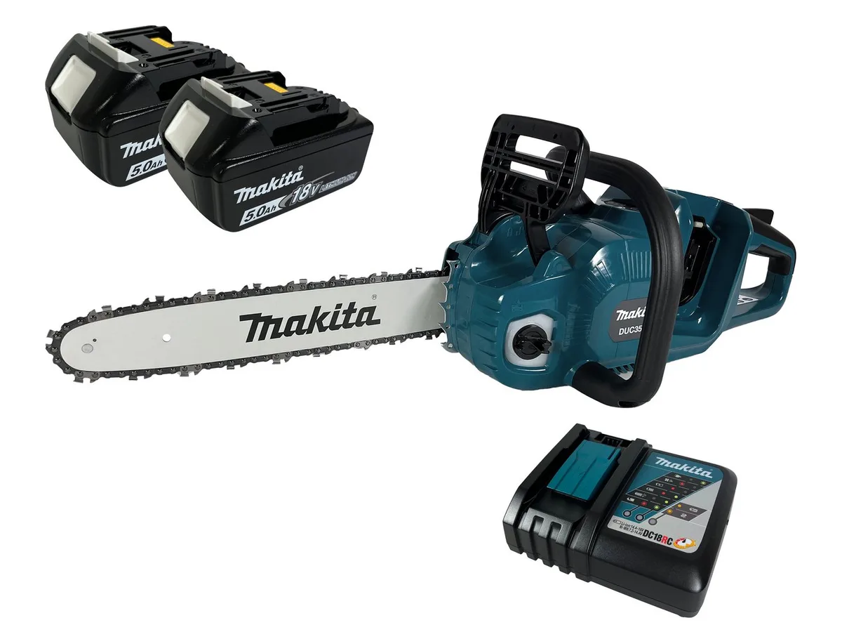 Akku-Kettensäge DUC353, mit 2 x Akku 5 Ah und Ladegerät de Makita, Bleu – image du produit