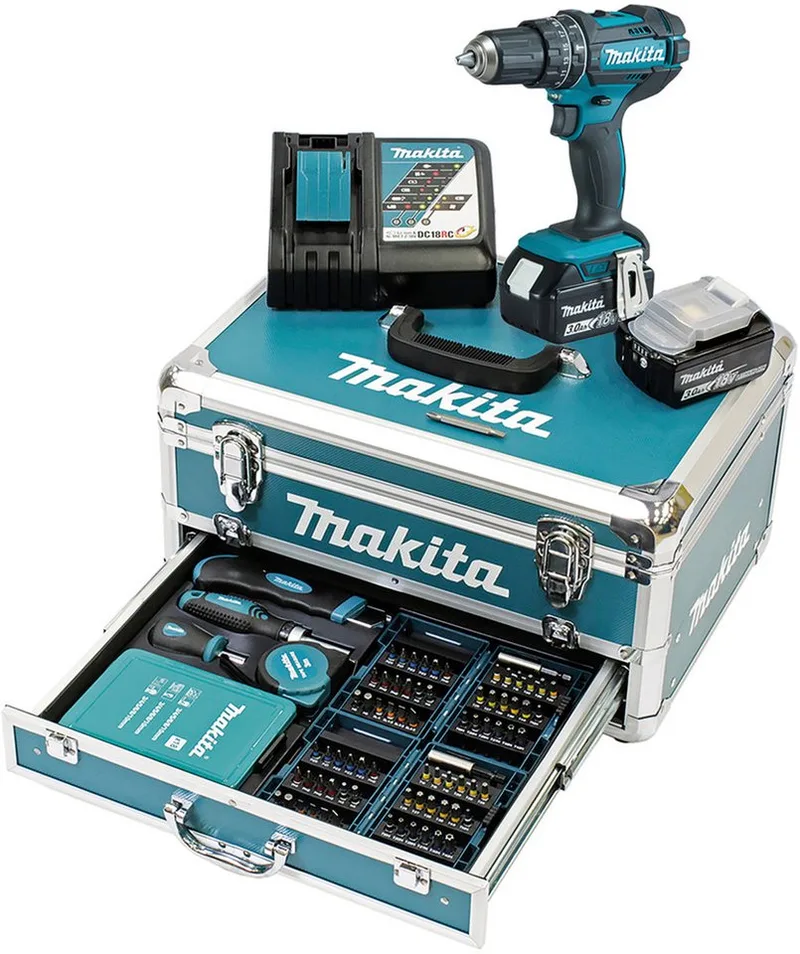 Dhp482rfx9 Elektrisk Skruetrækker fra Makita, Blå – produktbillede 1 af 5
