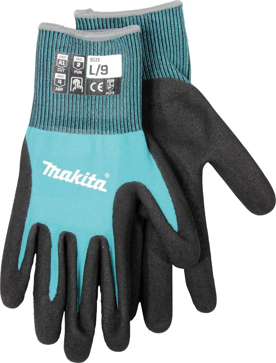 Arbeitshandschuhe Nitril Gr.9(L) P-84698 Werkhandschoen Maat (handschoen): 9, L EN 388:2016+A1:2018 ISO 21420:2020 PSA-cat. II 1 stuk(s) van Makita – productafbeelding