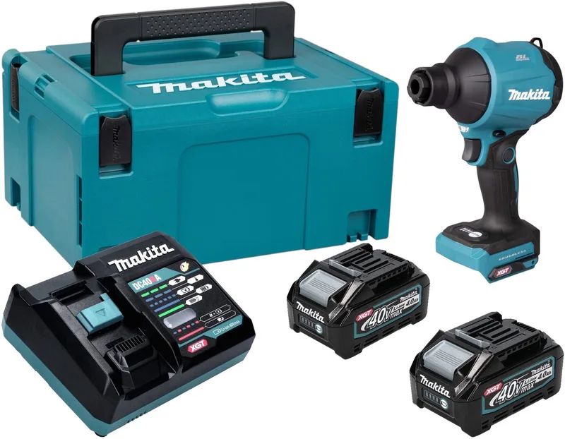 AS 001 GM201 accublazer 40 V max. borstelloos + 2x accu 4,0 Ah + oplader + Makpac de Makita – image du produit