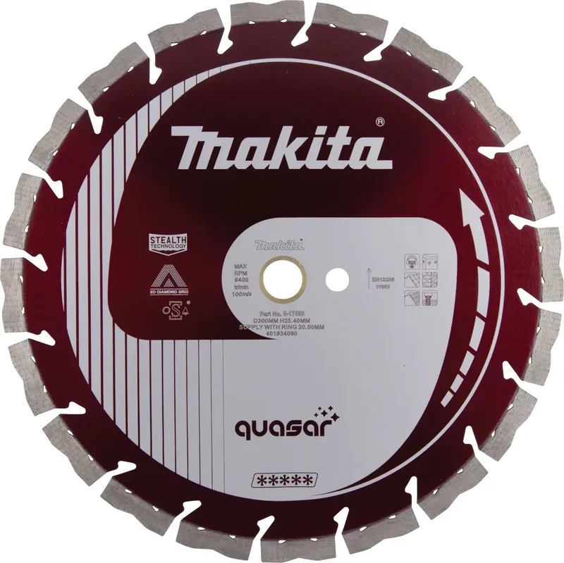 B-17588 S_0380_7830641 Diamanttrennscheibe Durchmesser 300 mm Bohrungs-Ø 25.4 mm Beton 1 St. von Makita – Produktbild