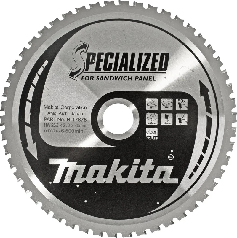 B-17697 Specialized Cirkelzaagblad - 355 x 30 x 80T - Sandwich panelen de Makita – image du produit