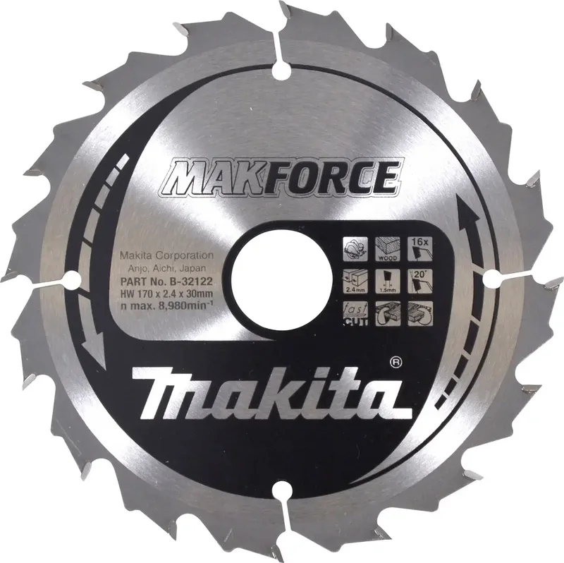 B-32122 Kreissägeblatt 170 x 30 mm Zähneanzahl: 16 1 St. de Makita – image du produit