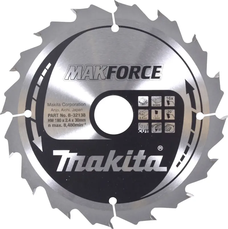 B-32138 Kreissägeblatt 180 x 30 x 2.4 mm Zähneanzahl: 16 1 St. de Makita – image du produit