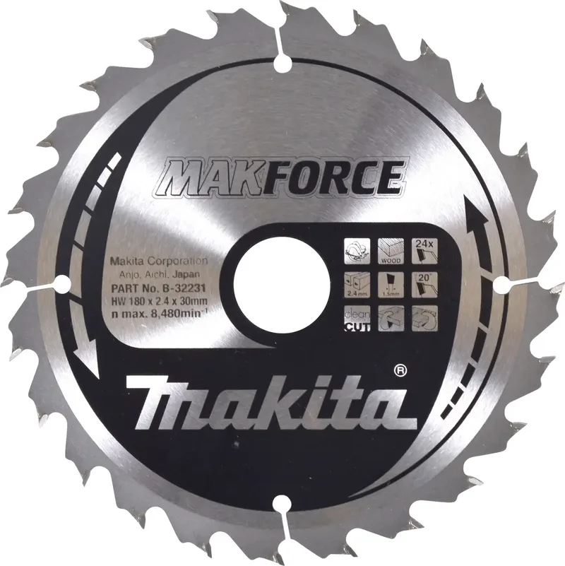 B-32231 Kreissägeblatt 180 x 30 x 2.4 mm Zähneanzahl: 24 1 St. de Makita – image du produit