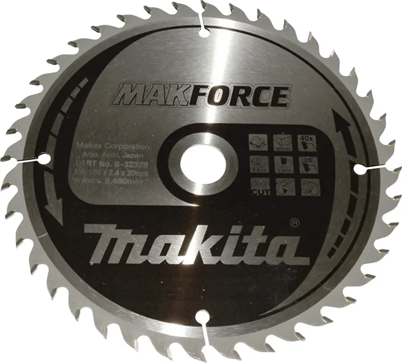 B-32328 Kreissägeblatt 180 x 20 x 2.4 mm Zähneanzahl: 40 1 St. van Makita – productafbeelding