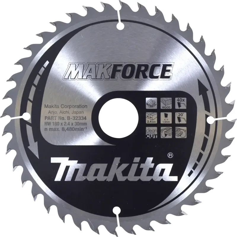 B-32334 MAKFORCE B-32334 Lame de scie circulaire 180 x 30 mm 1 pc(s) de Makita – image du produit
