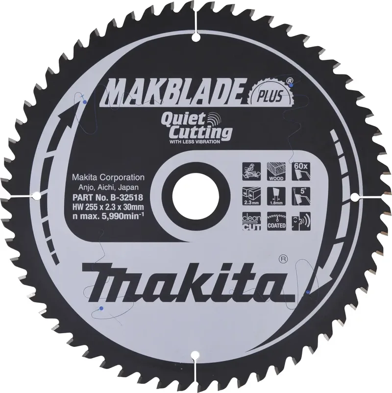 B-32518 B-32518 Kreissägeblatt 255 x 30 x 2.3 mm Zähneanzahl: 60 1 St. de Makita – image du produit