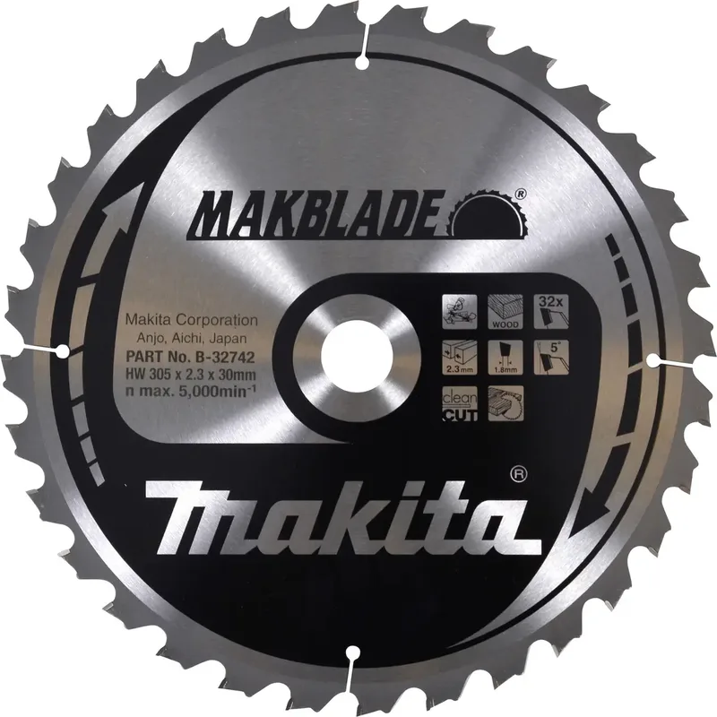 B-32742 Kreissägeblatt 305 x 30 x 2.3 mm Zähneanzahl: 32 1 St. fra Makita – produktbillede