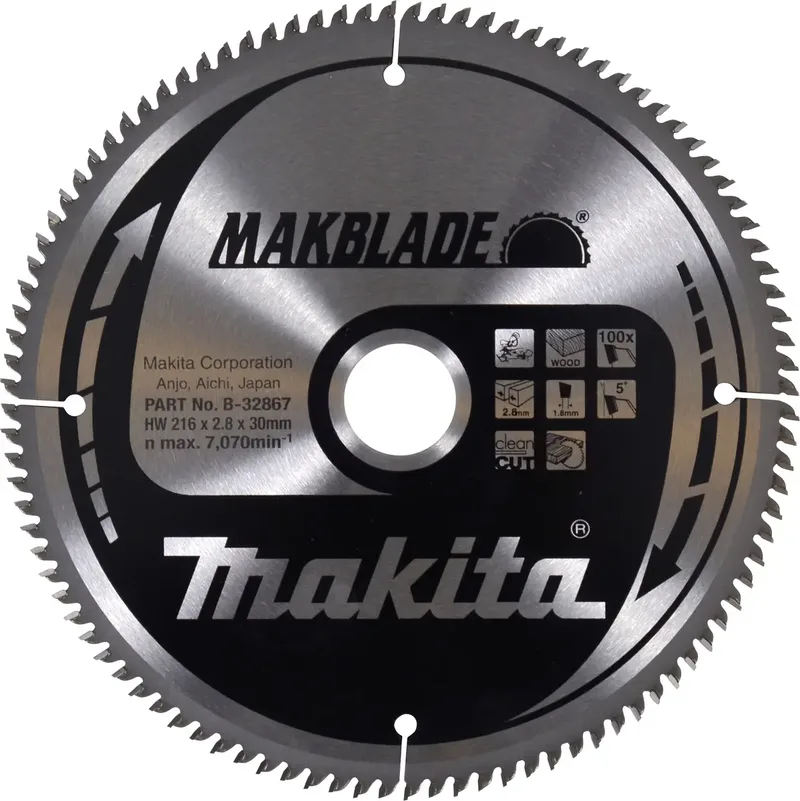 B-32867 MAKBLADE B-32867 Lame de scie circulaire 216 x 30 x 2.8 mm 1 pc(s) de Makita – image du produit