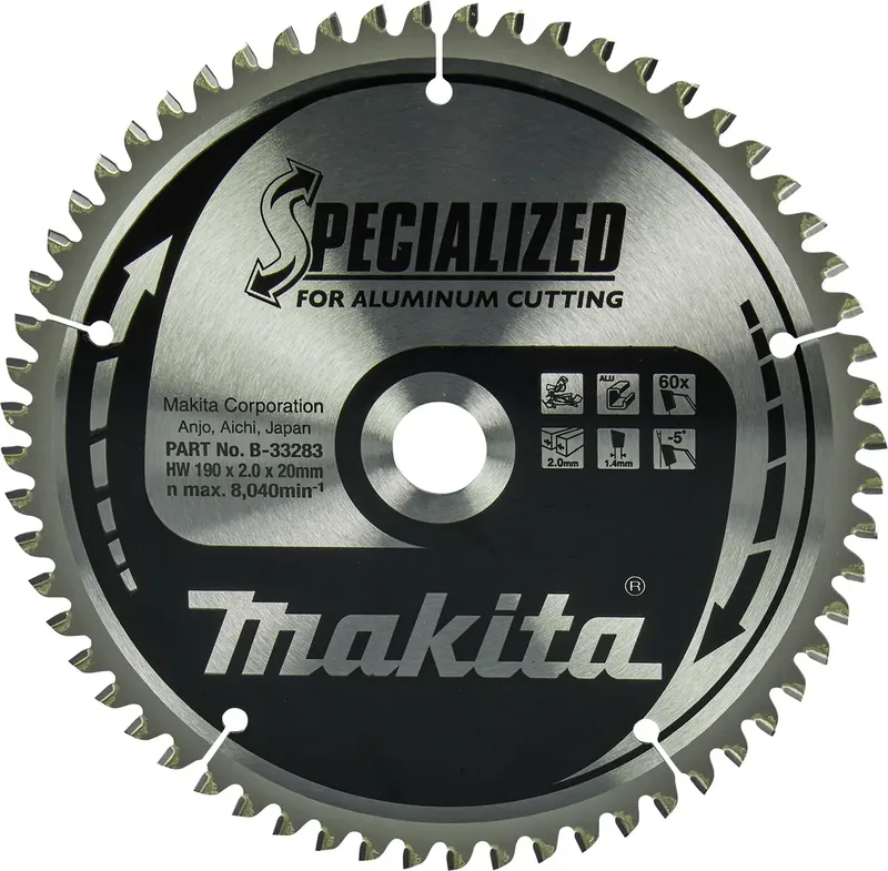 B-33283 B-33283 Kreissägeblatt 190 x 20 x 2 mm Zähneanzahl: 60 1 St. van Makita – productafbeelding