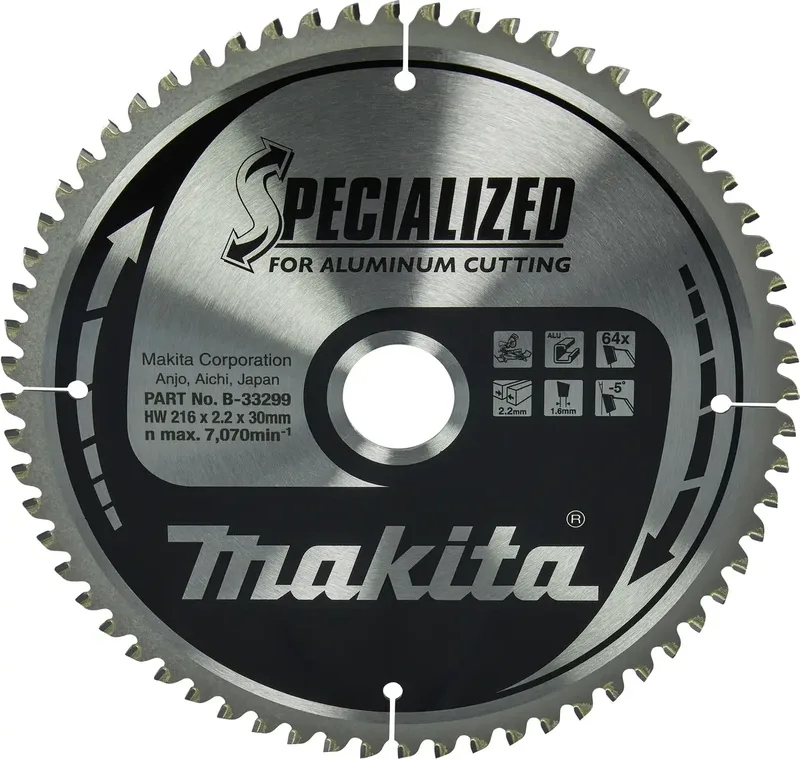 B-33299 B-33299 Kreissägeblatt 216 x 30 x 2.2 mm Zähneanzahl: 64 1 St. von Makita – Produktbild