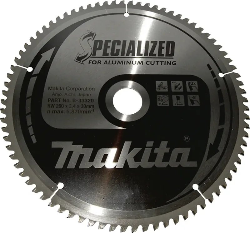 B-33320 Kreissägeblatt 260 x 30 x 2.4 mm Zähneanzahl: 80 1 St. fra Makita – produktbillede