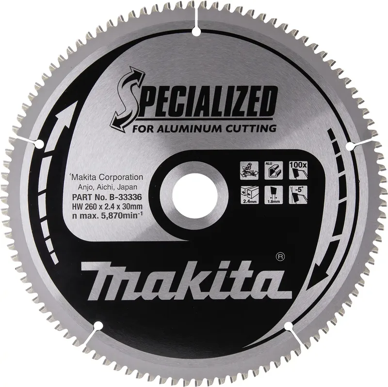 B-33336 B-33336 Kreissägeblatt 260 x 30 x 2.4 mm Zähneanzahl: 100 1 St. de Makita – image du produit