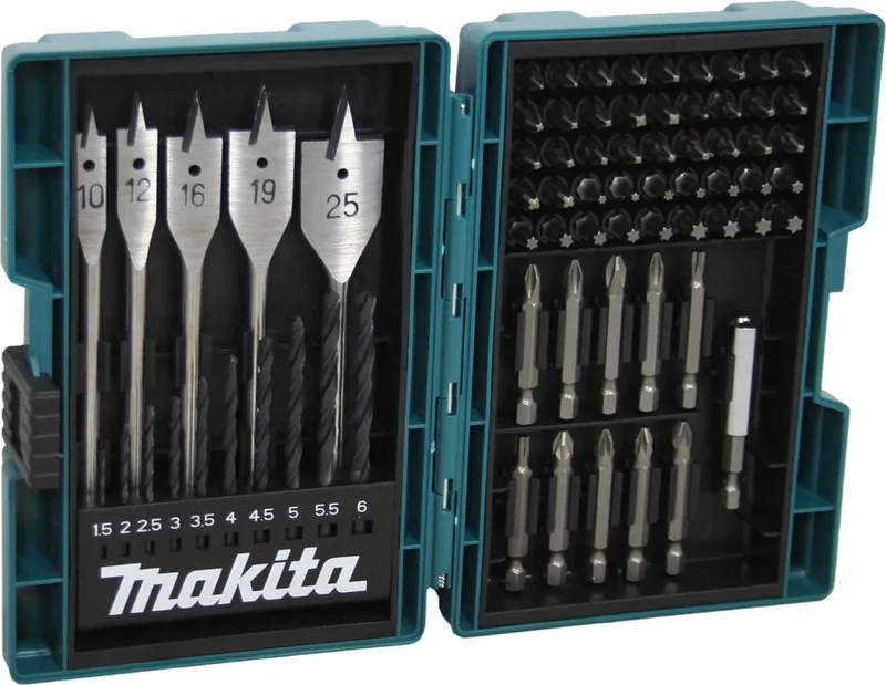 B-50295 Boor-/schroefbitset 71-delige set van Makita, Blauw – productafbeelding