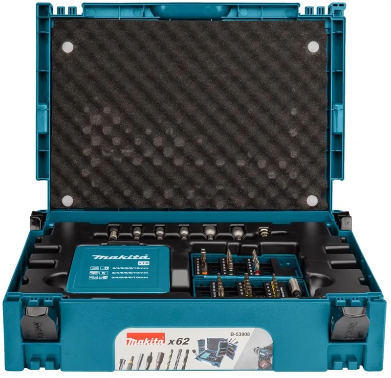 B-53908 Boor- en Schroefbitset 62-delig in Mbox von Makita – Produktbild