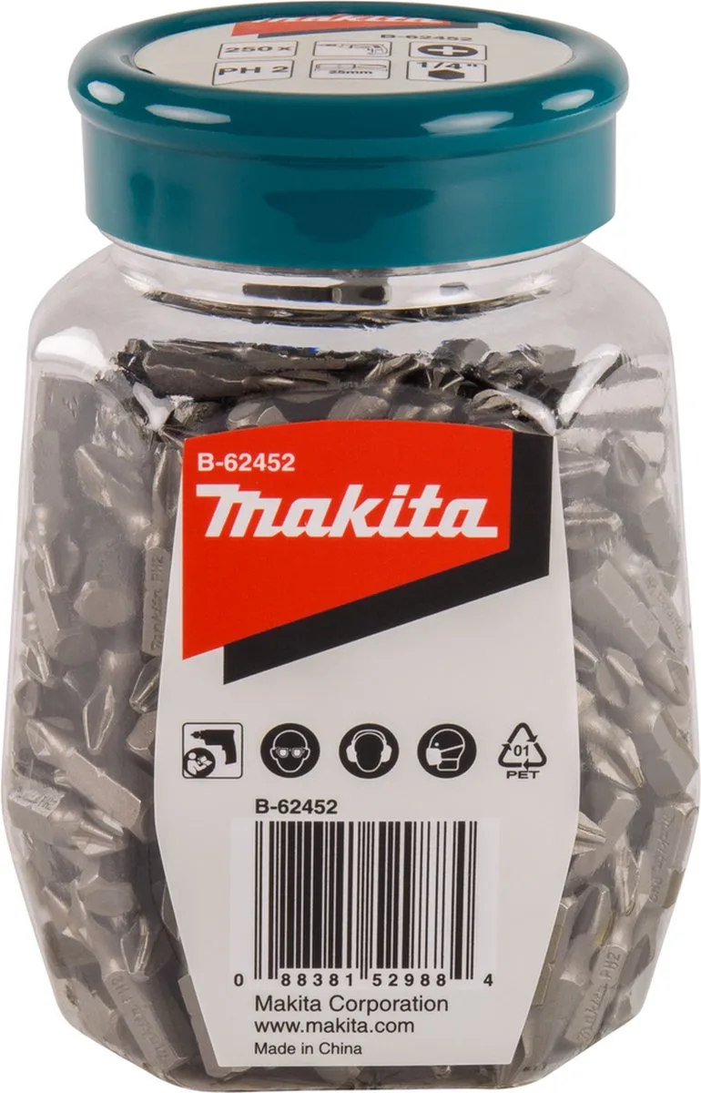 B-62452 Schroefbit Ph2x25mm In Pot 250 Stuks von Makita – Produktbild