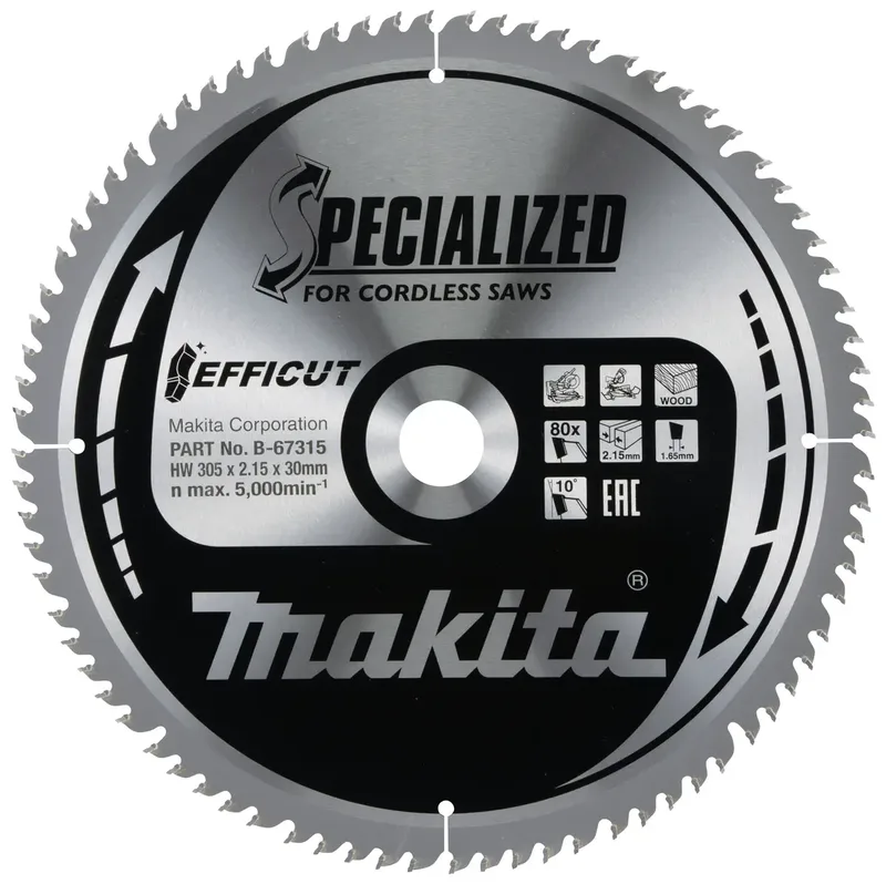 B-67315 B-67315 Kreissägeblatt 305 x 30 x 2.15 mm Zähneanzahl: 80 1 St. de Makita – image du produit 1 sur 2