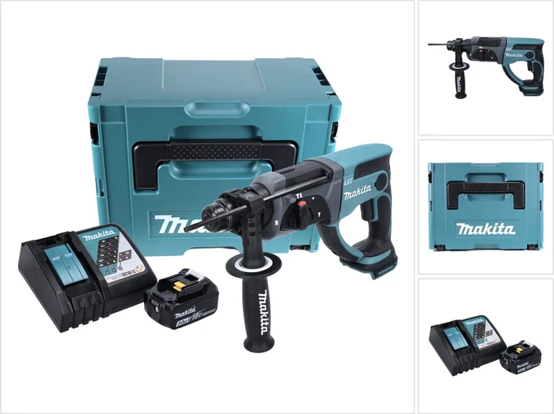 BHR 202 accu combihamer 18V 2,0J SDS Plus in koffer - 3Ah accu, oplader von Makita – Produktbild