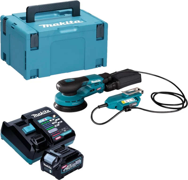 BO 001 CGD101 Accuschuurmachine 40 V max. 125 mm 5,0 mm slag Borstelloos + 1x accu 2,5 Ah + lader + Makpac de Makita – image du produit