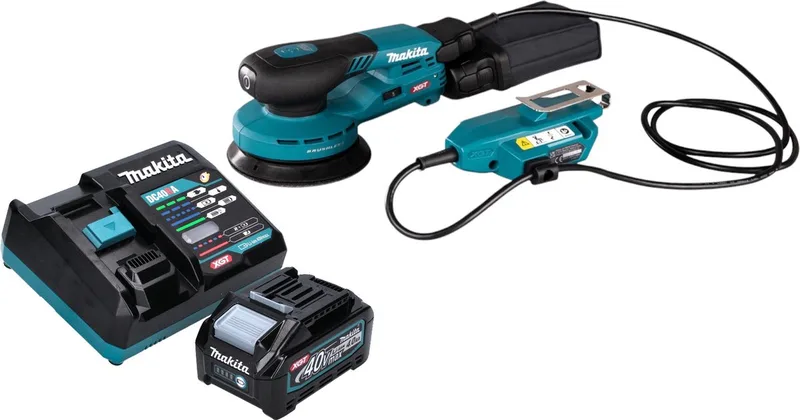BO 001 CGM101 Accuschuurmachine 40 V max. 125 mm 5,0 mm slag Borstelloos + 1x accu 4.0 Ah + lader van Makita – productafbeelding