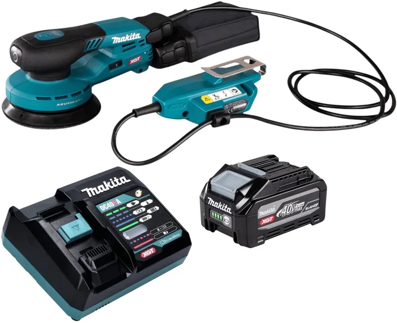 BO 001 CGU101 accu-excentrische schuurmachine 40 V max. 125 mm 5,0 mm slag Brushless + 1x accu 4,0 Ah + oplader de Makita – image du produit