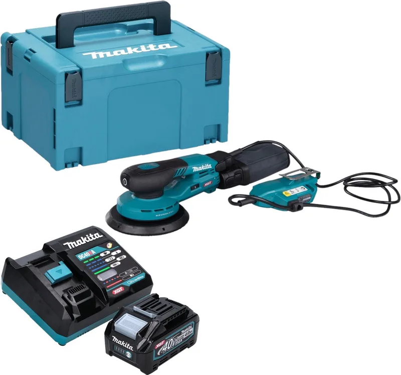 BO 002 CGM101 Accuschuurmachine 40 V max. 150 mm 5,0 mm slag Borstelloos + 1x accu 4.0 Ah + lader + Makpac de Makita – image du produit