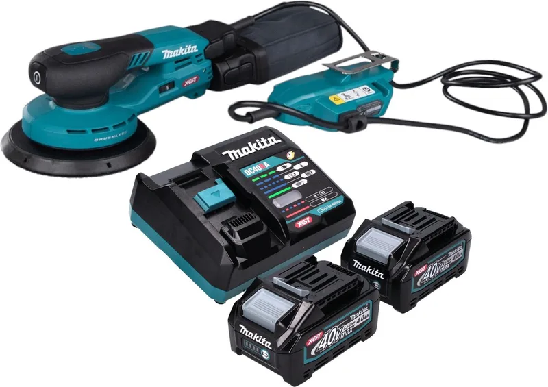 BO 002 CGM201 Accuschuurmachine 40 V max. 150 mm 5,0 mm slag Borstelloos + 2x accu 4.0 Ah + lader de Makita – image du produit
