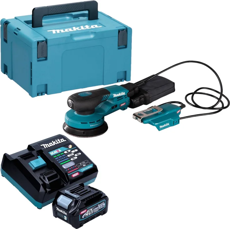 BO 003 CGD101 Accuschuurmachine 40 V max. 125 mm 3,0 mm slag Borstelloos + 1x accu 2,5 Ah + lader + Makpac von Makita – Produktbild