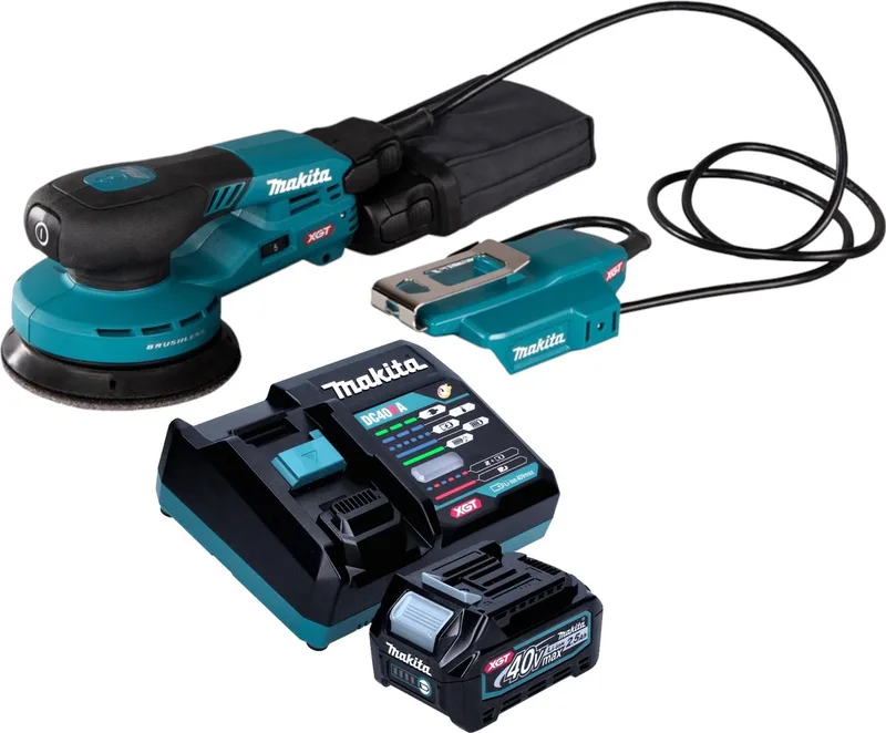 BO 003 CGD101 Accuschuurmachine 40 V max. 125 mm 3,0 mm slag Borstelloos + 1x accu 2,5 Ah + lader de Makita – image du produit