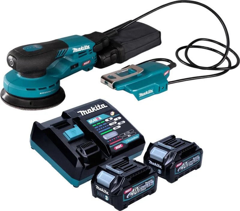 BO 003 CGD201 Accuschuurmachine 40 V max. 125 mm 3,0 mm slag Borstelloos + 2x accu 2,5 Ah + lader von Makita – Produktbild
