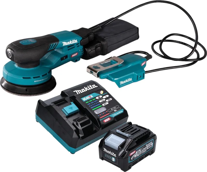 BO 003 CGM101 Accuschuurmachine 40 V max. 125 mm 3,0 mm slag Borstelloos + 1x accu 4.0 Ah + lader de Makita – image du produit