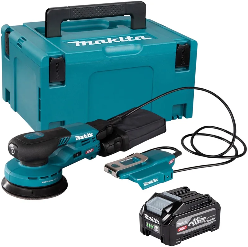 BO 003 CGU101 accu-excentrische schuurmachine 40 V max. 125 mm 3,0 mm slag Brushless + 1x accu 4,0 Ah + Makpac - zonder oplader fra Makita – produktbillede