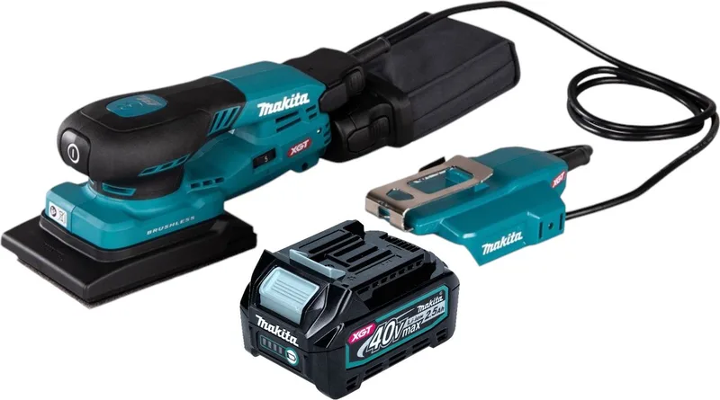 BO 005 CGD1 Accuschuurmachine 40 V max. 80 x 130 mm 3,0 mm slag Borstelloos + 1x accu 2,5 Ah - zonder lader von Makita – Produktbild