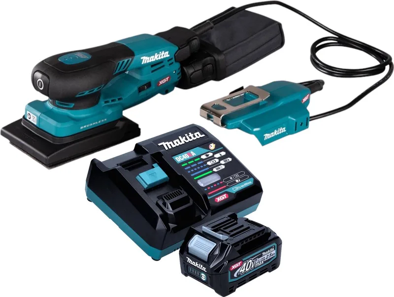 BO 005 CGD101 Accuschuurmachine 40 V max. 80 x 130 mm 3,0 mm slag Borstelloos + 1x oplaadbare accu 2,5 Ah + lader de Makita – image du produit